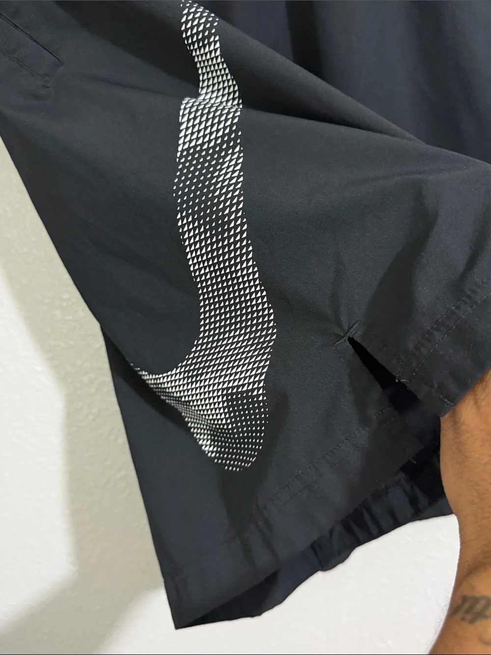 Nike Men’s Black Athletic Shorts with White Swoosh